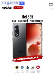 Itel S25 - 6GB RAM - 128GB Storage - PTA Approved - 12 Months Warranty - Black - The Original Bro Mobiles - TOB42